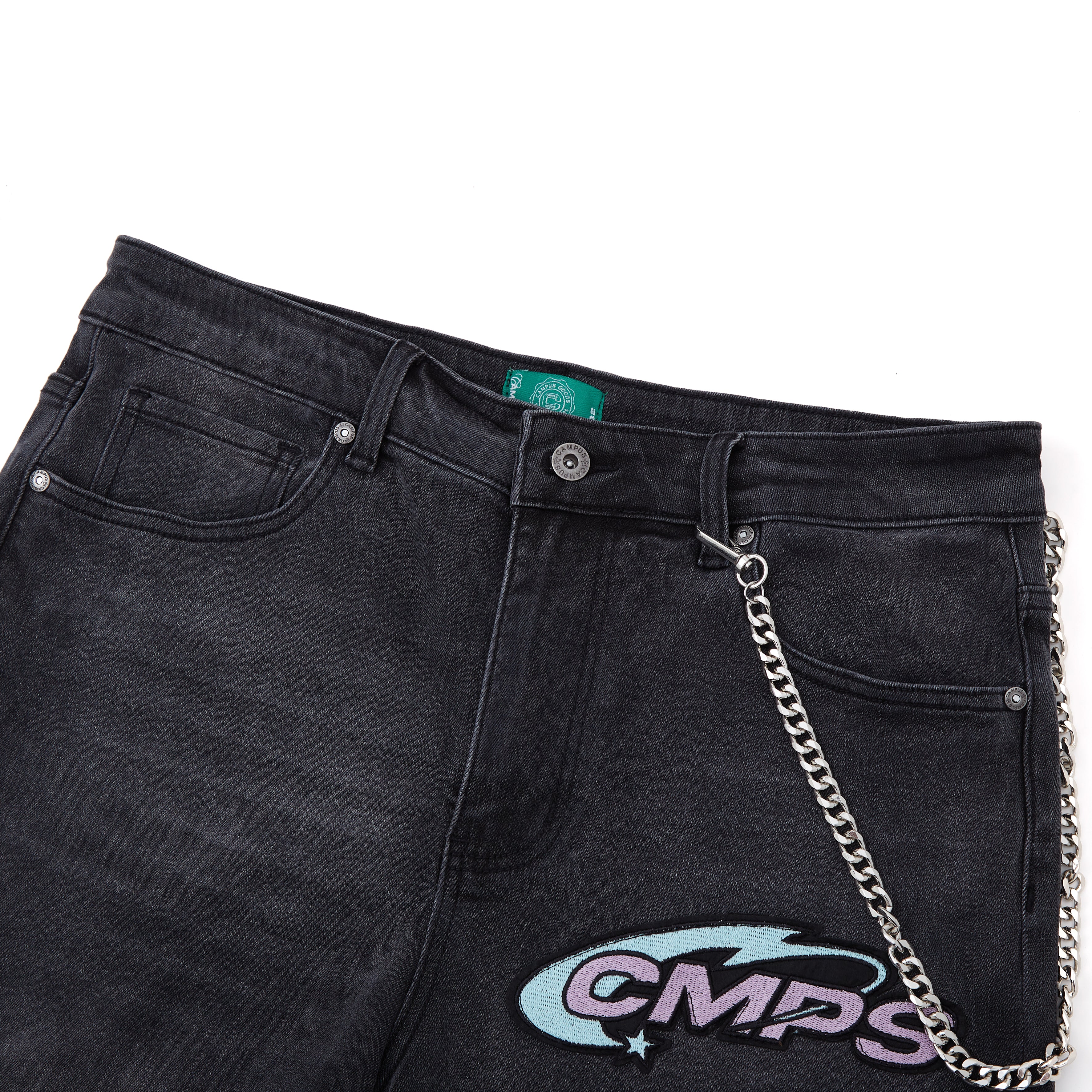 Motor Sports Denim Shorts - Washed Black